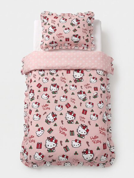 Sinsay - Sváteční povlečení s volány Hello Kitty - růžová