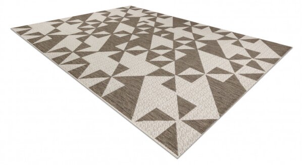 Koberec šňůrkový SIZAL FLOORLUX 20489 champagne / taupe trojúhelníky