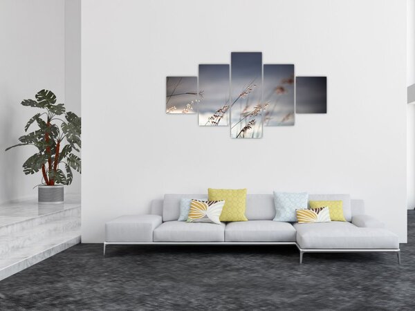 Obraz - Luční kvítí u jezera (125x70 cm)