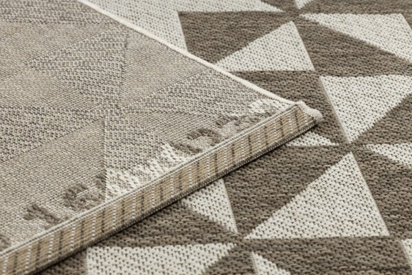 Koberec šňůrkový SIZAL FLOORLUX 20489 champagne / taupe trojúhelníky