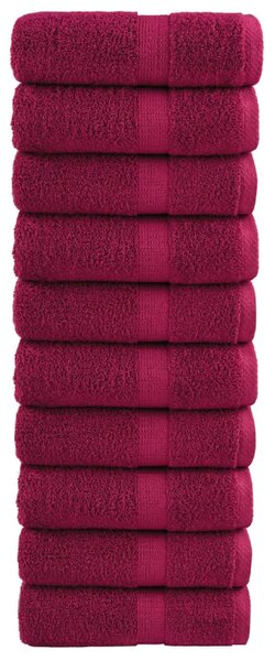 Prémiové mycí utěrky SOLUND 10 ks bordó 30x30 cm 600 g/m² 137205