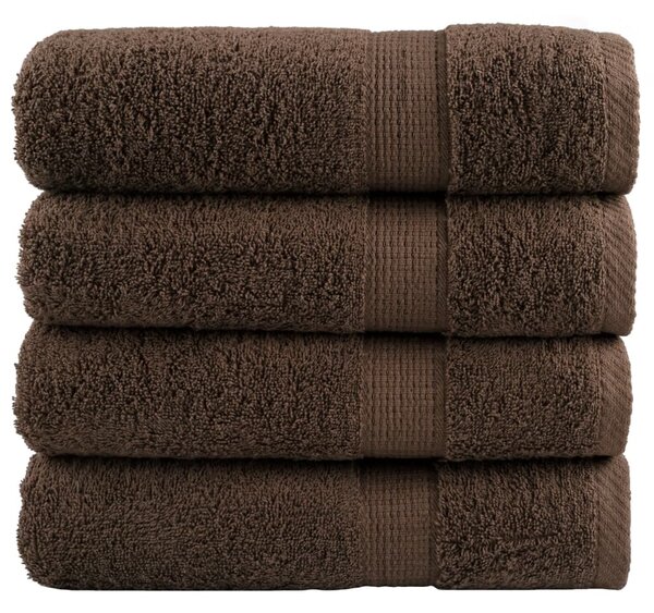 Prémiové ručníky SOLUND 4 ks hnědé 50x100 cm 600 g/m² 137234