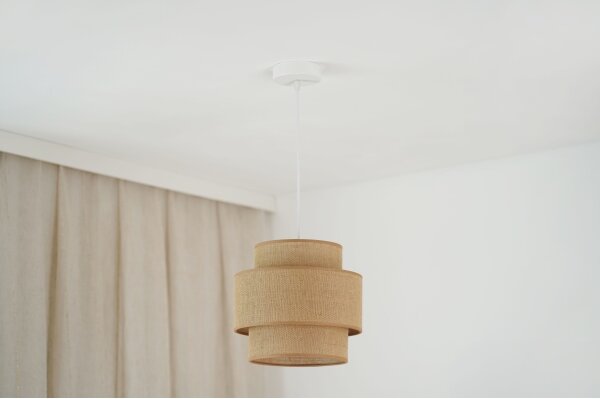 Brilagi - Lustr na lanku SPACE YUTE 1xE27/15W/230V pr. 25 cm béžová/bílá
