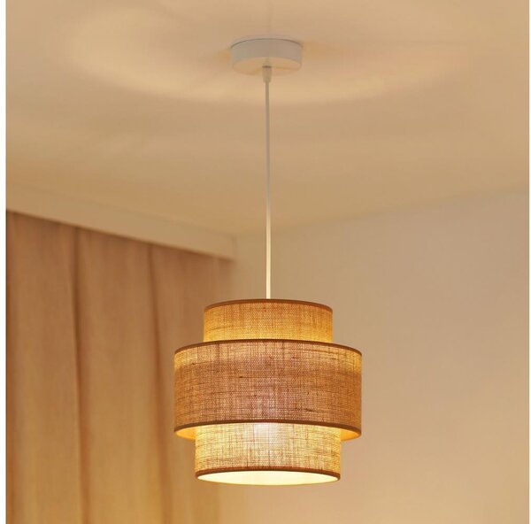 Brilagi - Lustr na lanku SPACE YUTE 1xE27/15W/230V pr. 25 cm béžová/bílá