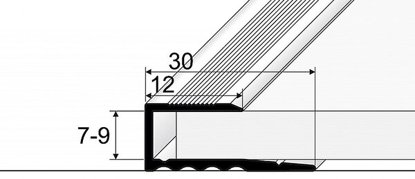 Ukončovací profil 12 mm pro krytiny od 7 do 9 mm (nevrtaný) Stříbro E01