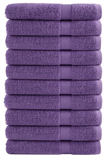 Premium ručníky SOLUND 10 ks fialové 100 x 200 cm 600 g/m² 137367