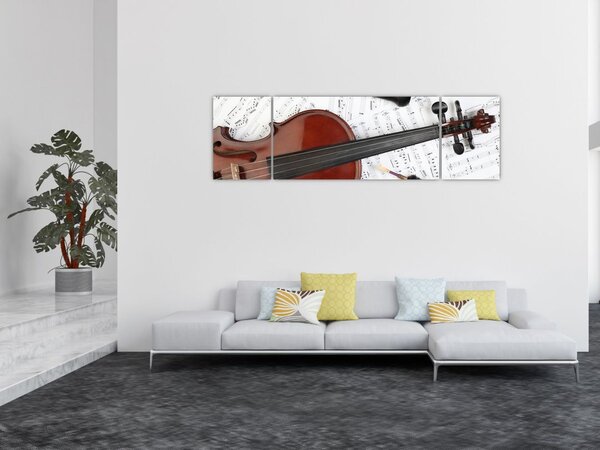 Obraz - Hudební nástroje (170x50 cm)