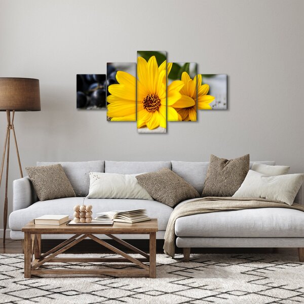 Obraz žlutých květů (125x70 cm)