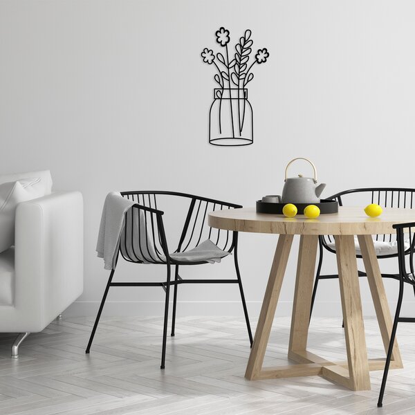 ASIR Nástěnná dekorace kov KVĚTY VE VÁZE 40 x 70 cm