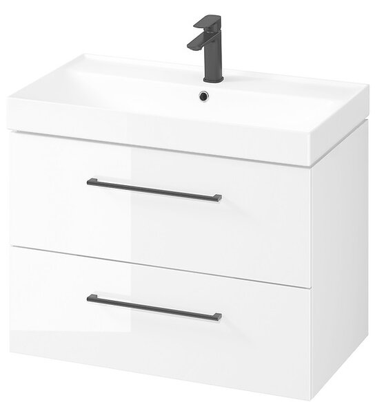 Cersanit Larga, závěsná umyvadlová skříňka 80cm, bílá lesklá, S932-073