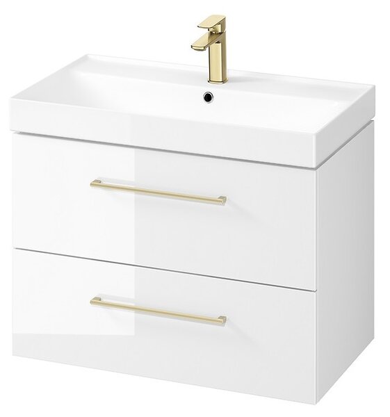 Cersanit Larga, závěsná umyvadlová skříňka 80cm, bílá lesklá, S932-073