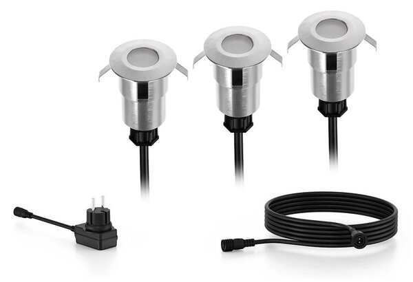 Philips - SADA 3x LED Venkovní zápustné svítidlo SPORE LED/1W/24/230V IP67