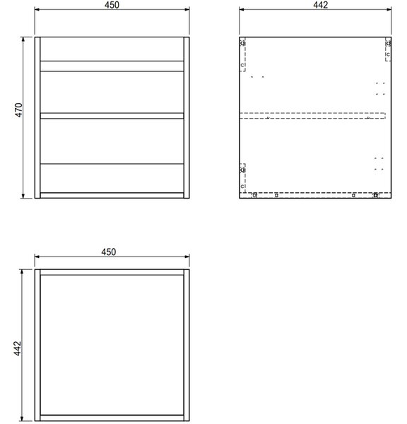 Mexen Rivel, koupelnová skříňka 45 cm, 1 dvířka, s drážkami, grafitová matná, 91A21-04547-1-BF66