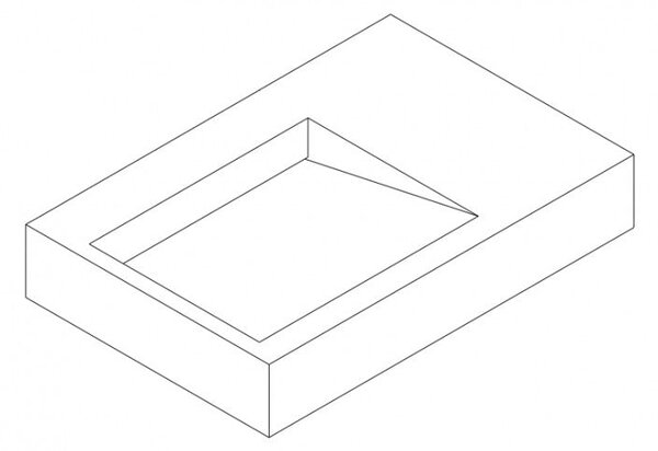 Nástěnné umyvadlo PB2014 - minerální odlitek (Solid Stone) - 74 × 50 × 13 cm