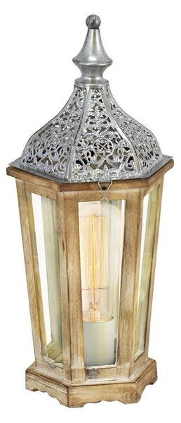 Eglo 54618 - LED Stolní lampa 1xE27/4W/230V stříbrná/hnědá