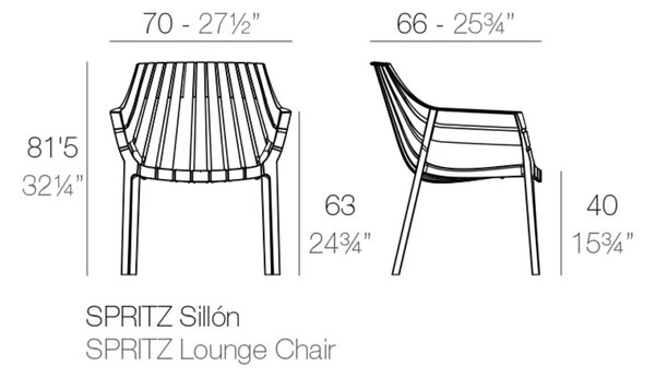 VONDOM Béžové plastové zahradní lounge křeslo SPRITZ