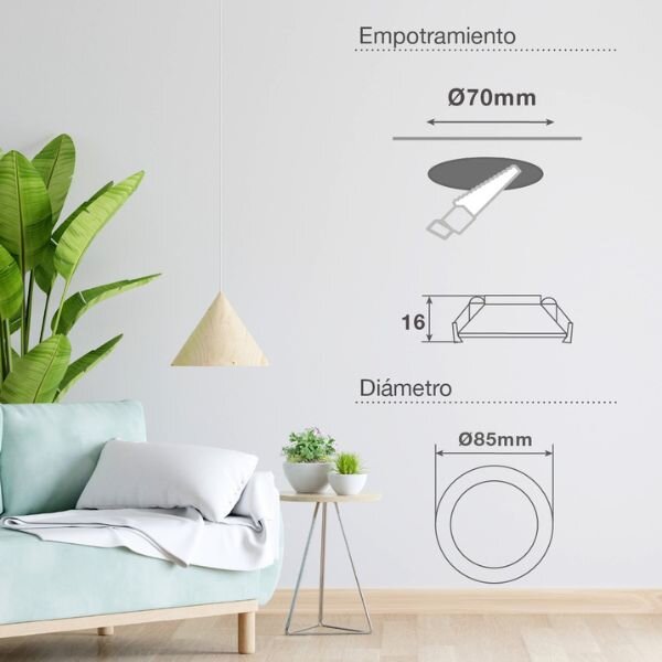Prémiové výklopné podhledové bodové LED svítidlo 7W 510lm, teplá, kruh, 8,5cm, 3 roky