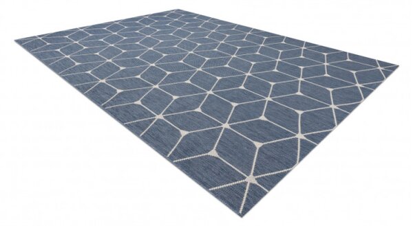 Koberec SIZAL FLAT 48721/591 Kostky 3D nebeský
