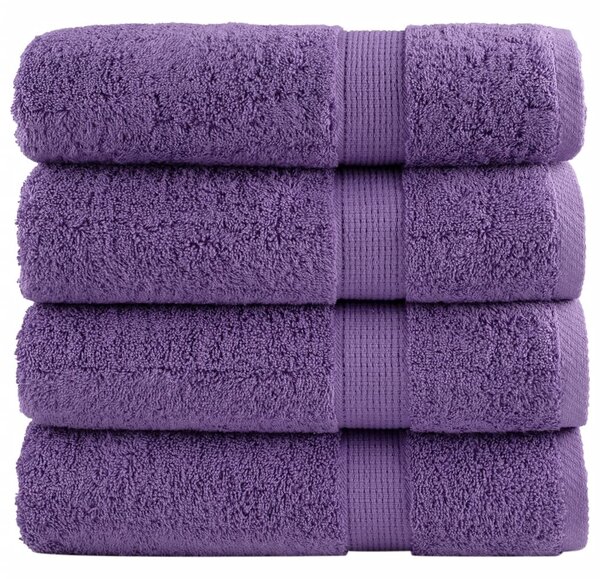 Premium ručníky SOLUND 4 ks fialové 50 x 100 cm 600 g/m² 137354