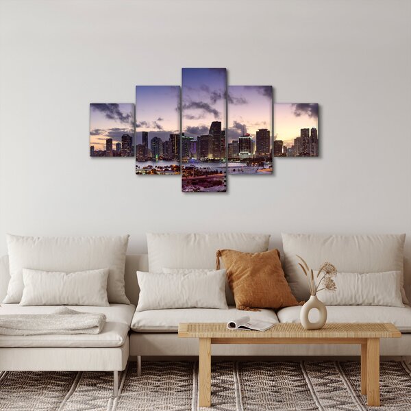 Obraz metropole s mrakodrapy (125x70 cm)