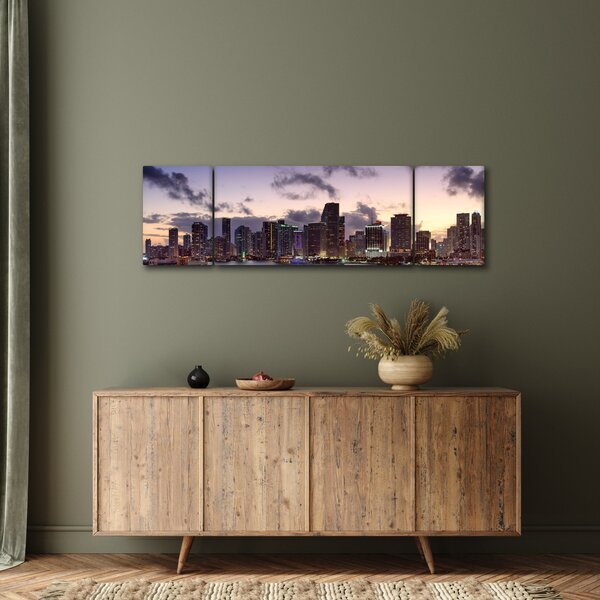 Obraz metropole s mrakodrapy (170x50 cm)