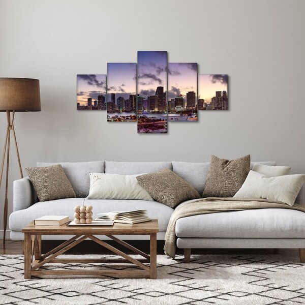 Obraz metropole s mrakodrapy (125x70 cm)
