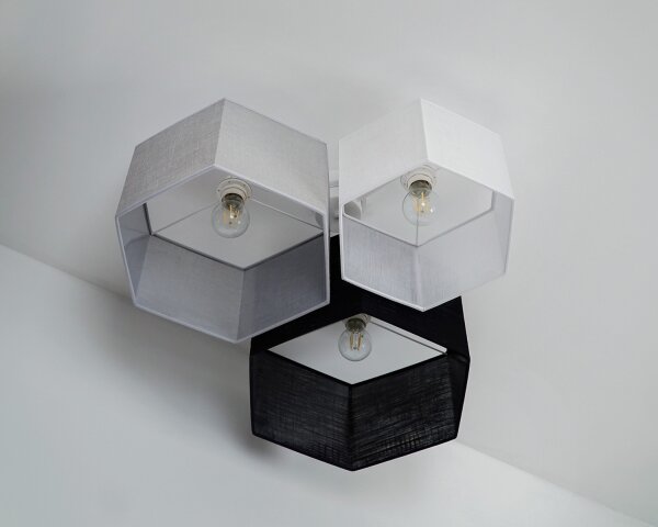 Duolla - Přisazený lustr ROLLER TRIO HEX 3xE27/15W/230V černá/šedá/bílá