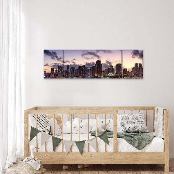 Obraz metropole s mrakodrapy (170x50 cm)