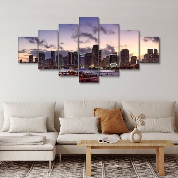 Obraz metropole s mrakodrapy (210x100 cm)