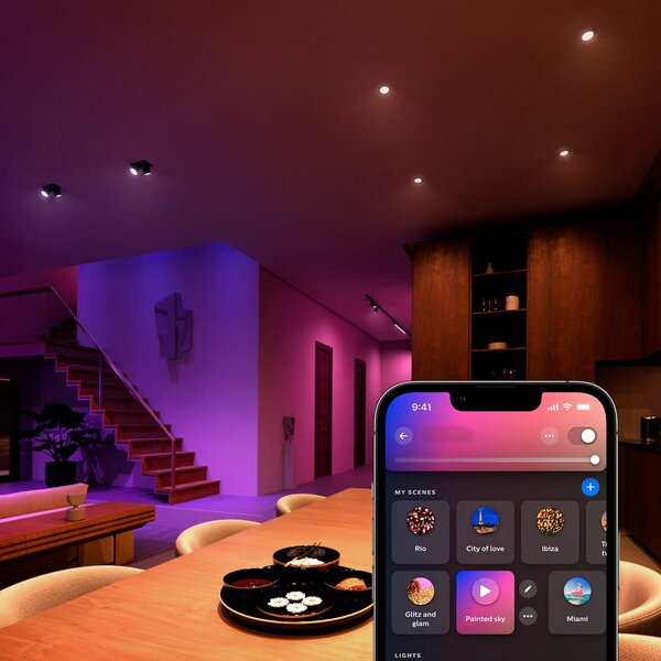 Hue Philips LED žárovka GU10 4,2W, nastavitelná bílá, 3 ks, EU