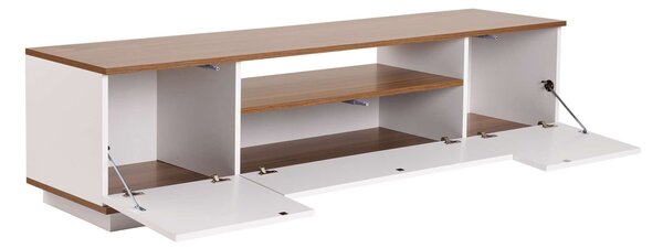 TV skříňka Verat (bílá + ořech). Akce -22%
