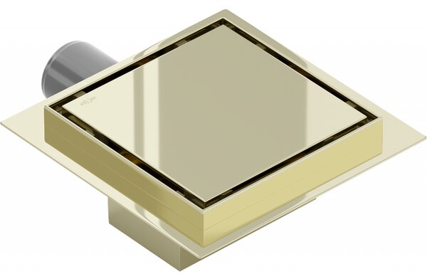 Mexen Flat nerezová podlahová vpusť 12x12 cm, zlatá, 1510012