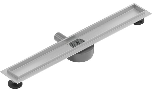 Mexen Flat nerezový sprchový žlab 50 cm s rotačním 360° sifonem - tělo žlabu bez krytu, nerez, 1040050