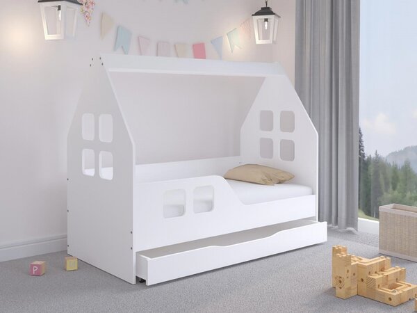 Dětská postel Restyt 140x70 cm, Strana: levá, Rozměr postele: 140x70, Šuplík k posteli: ano, Barva: bílý Mirjan24 5903211042409