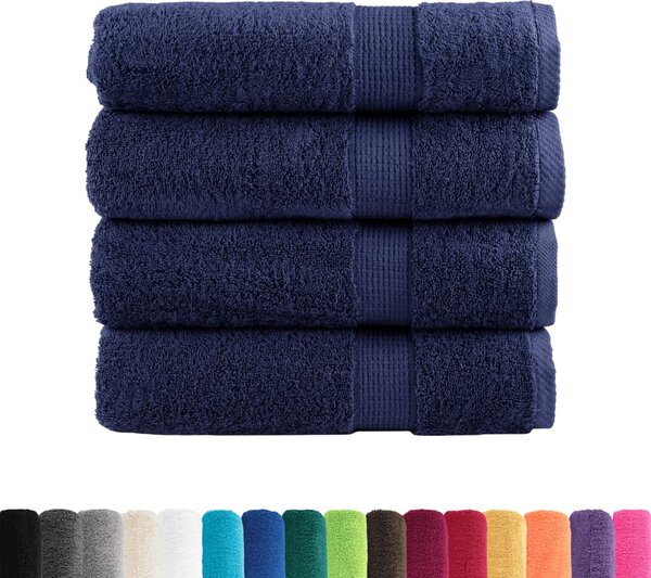 Prémiové ručníky do sprchy SOLUND 4 ks tmavě modré 70x140 cm 600 g/m² 137261