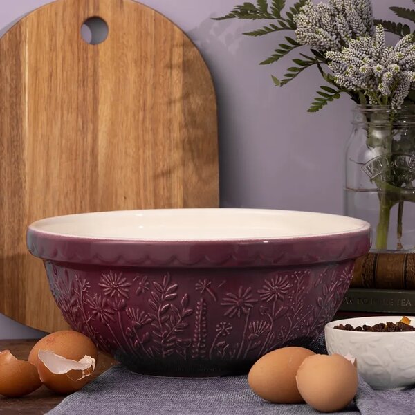 Mísa Mason Cash 26 cm 2,7 l fialová se sedmikráskami In the Meadow – keramická mixovací mísa na těsto, pečení a servírování 2002.163