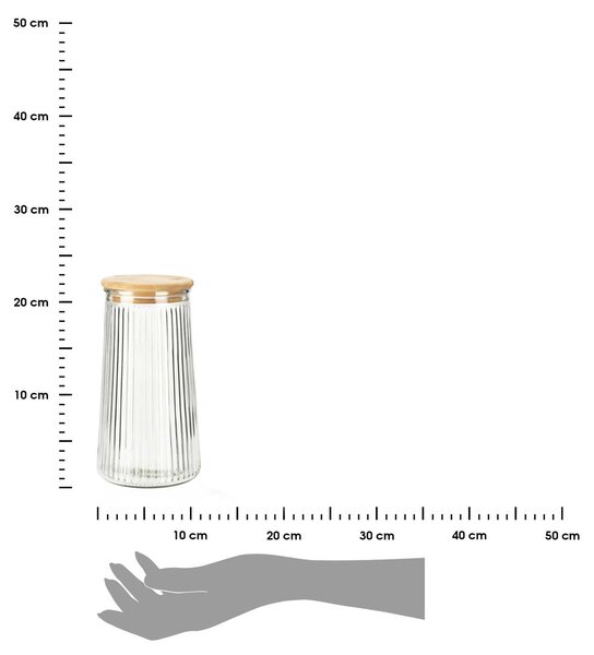 Skleněná nádoba na potraviny Ribbed 1400ml