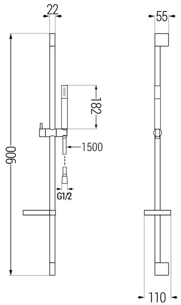 Mexen sprchový set DS70, černá, 785704583-70