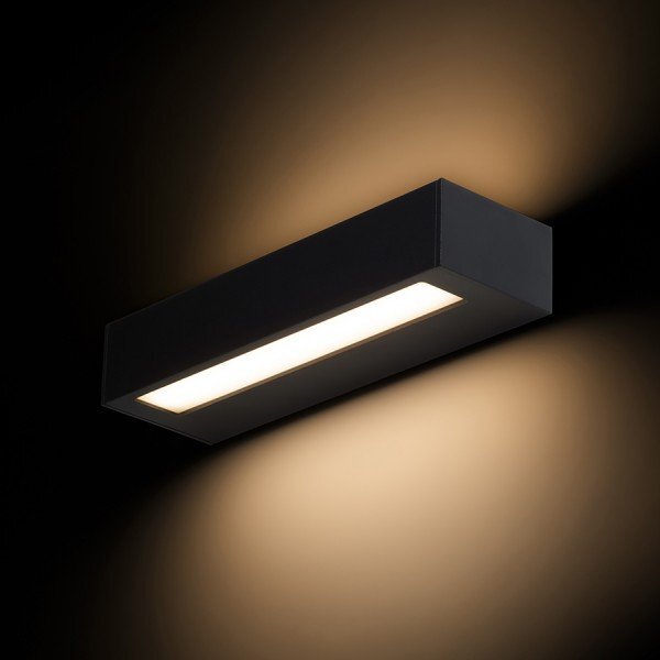 ASTER 25 nástěnná černá mléčný akryl 230V LED 2x6W IP65 3000K - RED - DESIGN RENDL