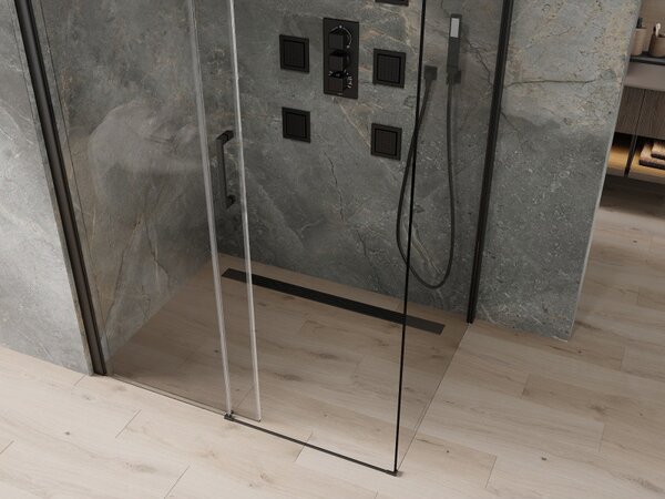Mexen Omega sprchový kout 110x100cm, 8mm sklo, černý profil-čiré sklo, 825-110-100-70-00
