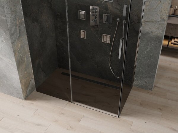 Mexen Omega sprchový kout 160x90cm, 8mm sklo, chromový profil-šedé sklo, 825-160-090-01-40