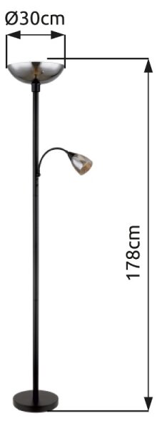 Globo 58903 - Stojací lampa BLADE 1xE27/60W/230V + 1xE14/40W