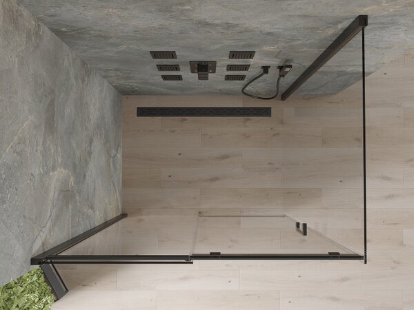 Mexen Omega sprchový kout 110x100cm, 8mm sklo, černý profil-čiré sklo, 825-110-100-70-00