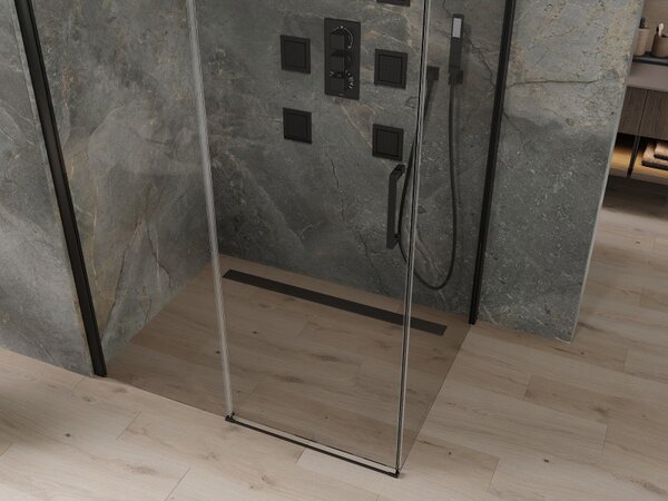 Mexen Omega sprchový kout 110x100cm, 8mm sklo, černý profil-čiré sklo, 825-110-100-70-00