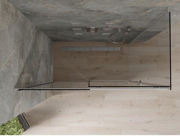 Mexen Omega sprchový kout 160x90cm, 8mm sklo, chromový profil-šedé sklo, 825-160-090-01-40