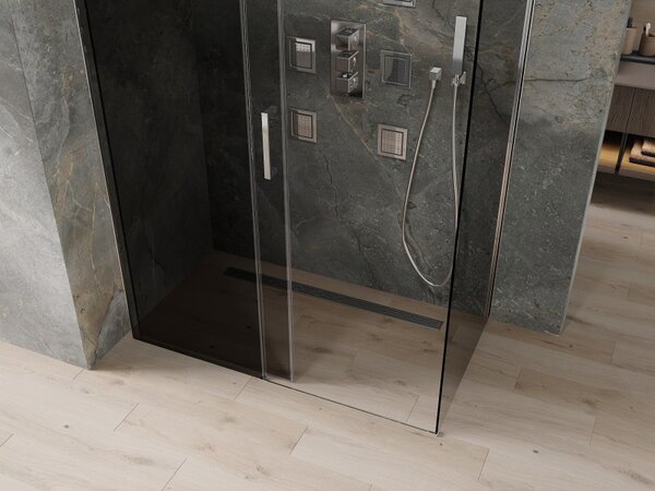 Mexen Omega sprchový kout 160x90cm, 8mm sklo, chromový profil-šedé sklo, 825-160-090-01-40
