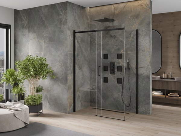 Mexen Omega posuvná sprchová kabina 130 x 70 cm, transparentní, černá - 825-130-070-70-00
