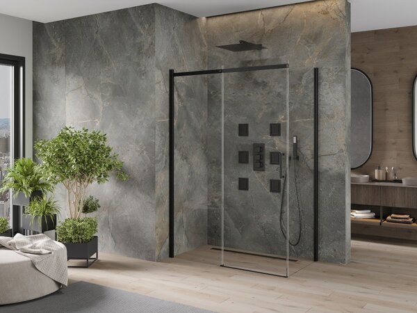 Mexen Omega posuvná sprchová kabina 130 x 70 cm, transparentní, černá - 825-130-070-70-00