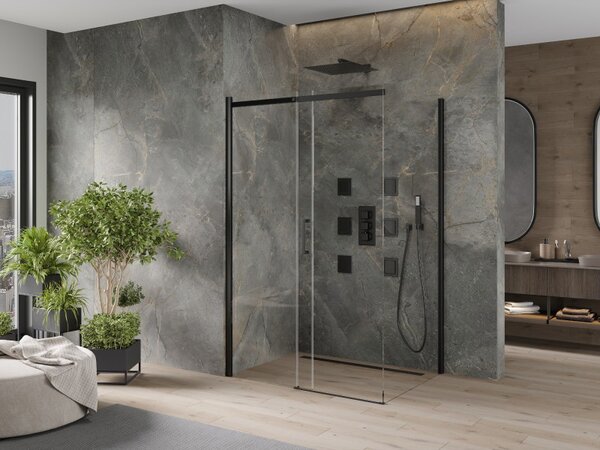 Mexen Omega sprchový kout 110x100cm, 8mm sklo, černý profil-čiré sklo, 825-110-100-70-00