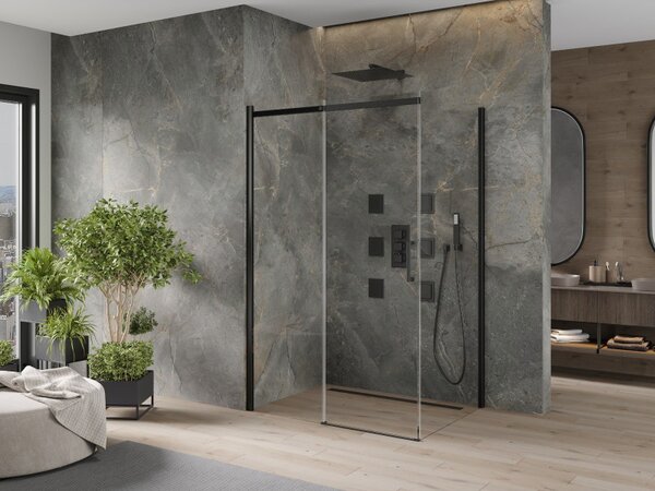 Mexen Omega sprchový kout 110x100cm, 8mm sklo, černý profil-čiré sklo, 825-110-100-70-00